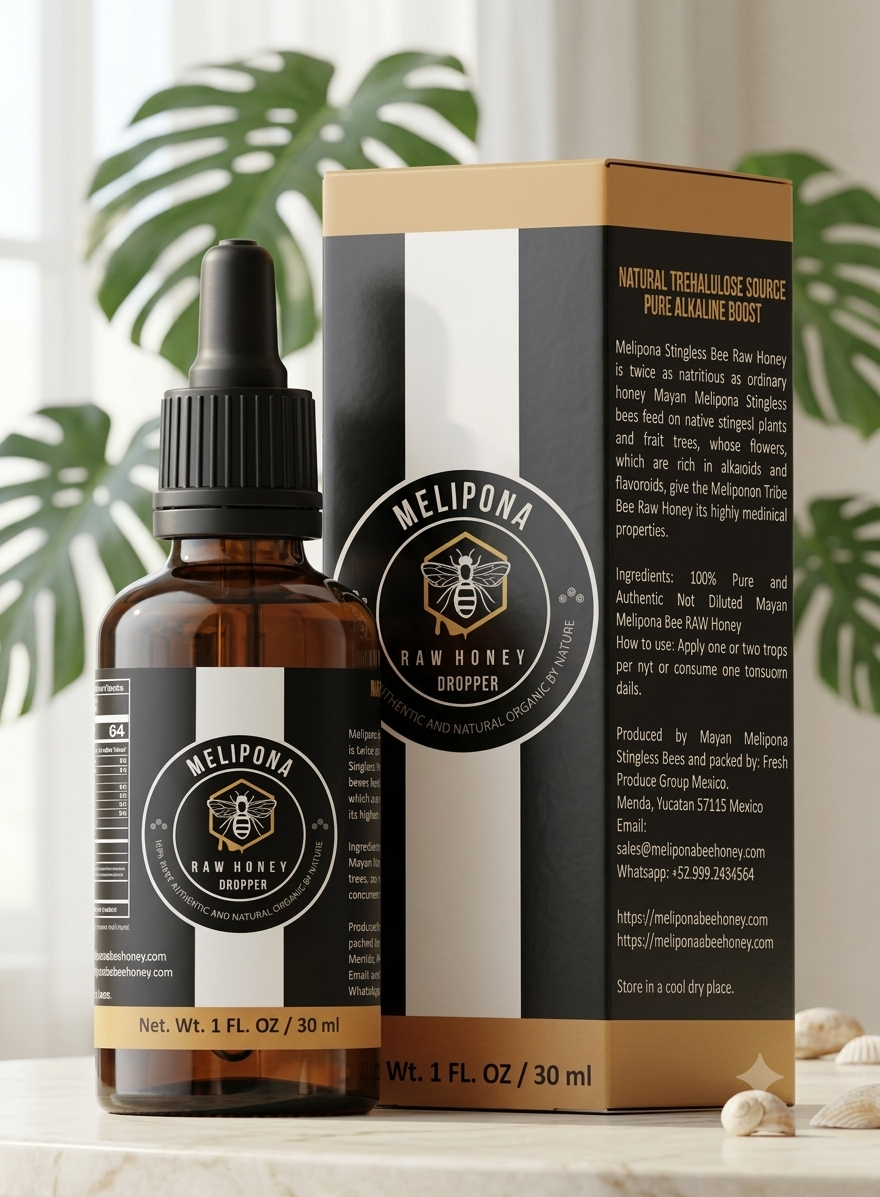 Melipona Bee Raw Honey ® Dropper (1 fl. oz. / 30 ml) – 100% Pure