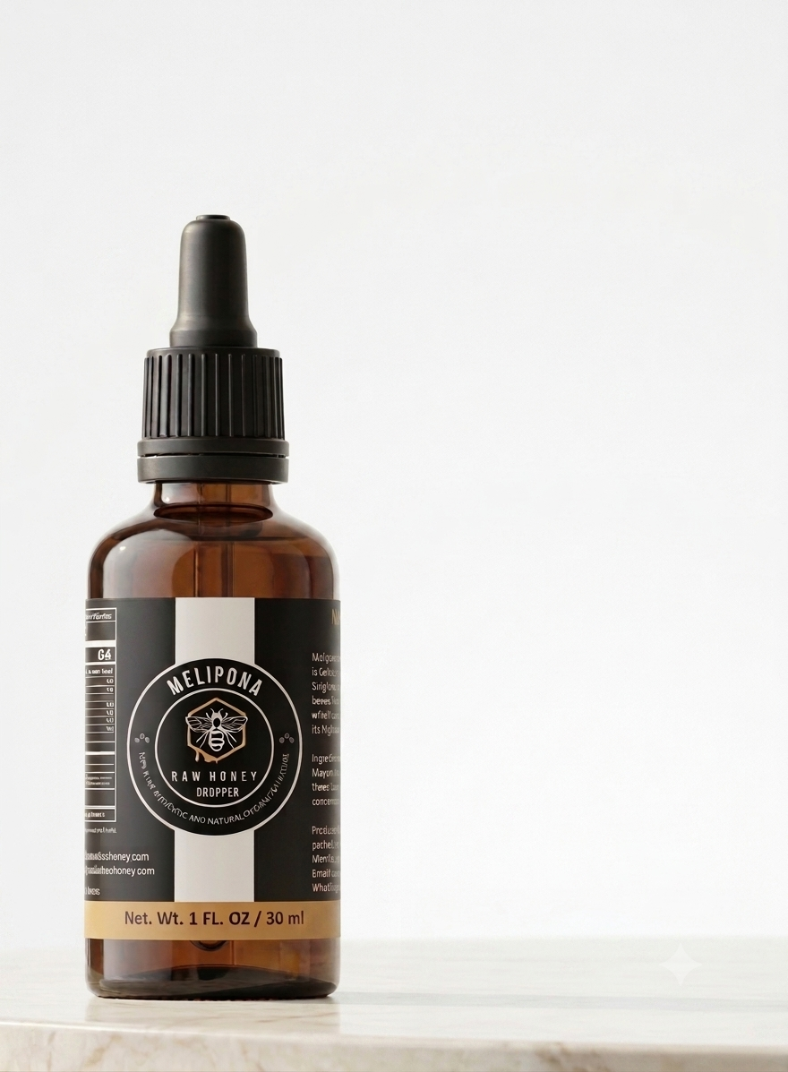 Melipona Bee Raw Honey ® Dropper (1 fl. oz. / 30 ml) – 100% Pure