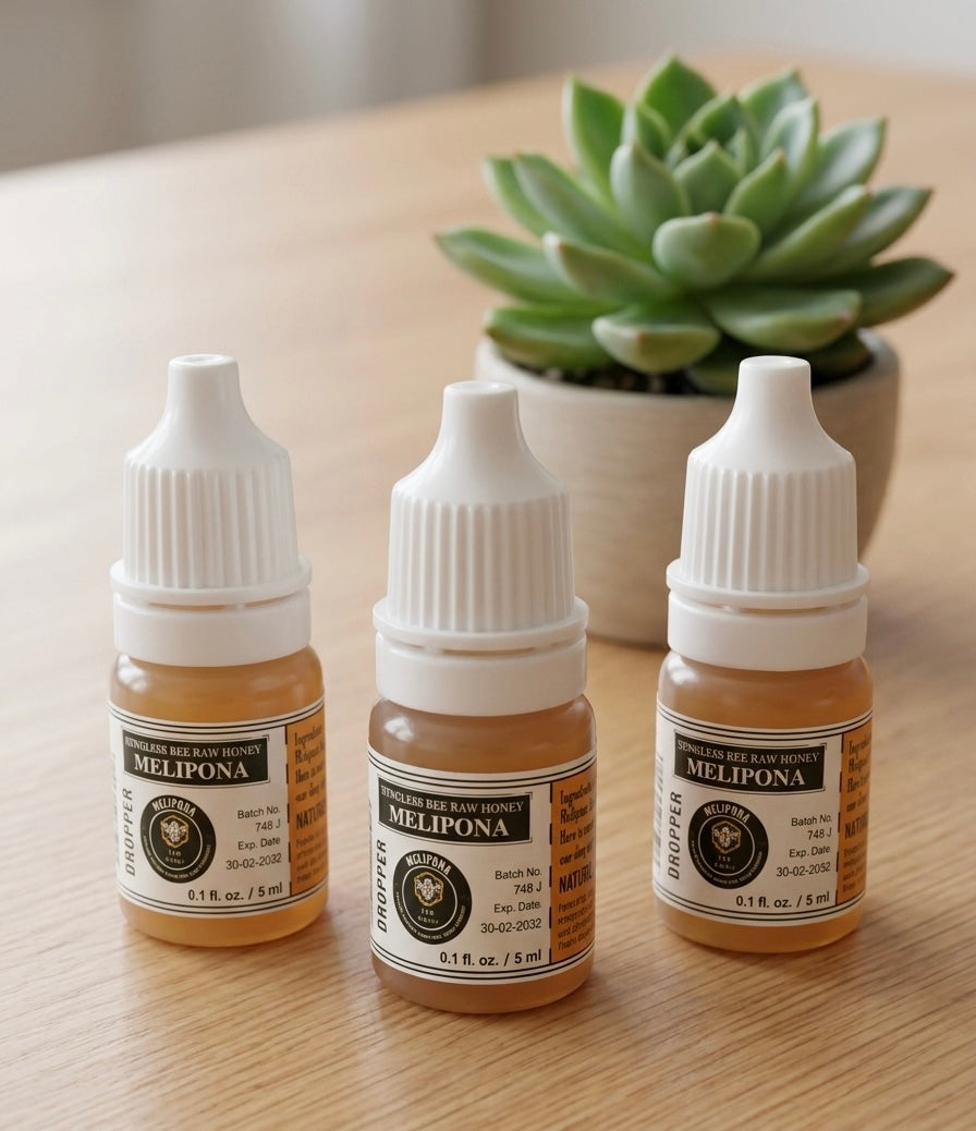 Melipona Bee Raw Honey ® Dropper (0.16 fl. oz. / 5 ml) – 100% Pure & Undiluted