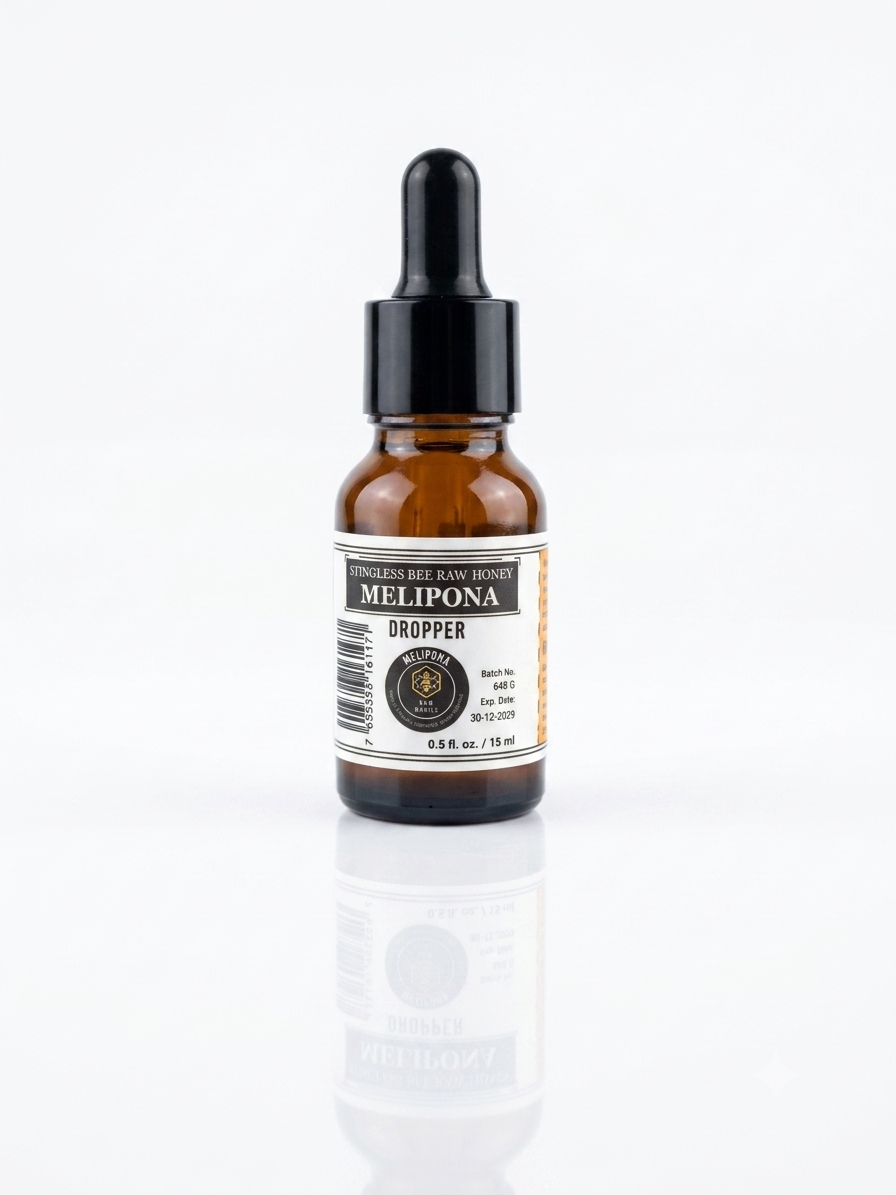 Melipona Bee Raw Honey ® Dropper (0.5 fl. oz. / 15 ml) – 100% Pure
