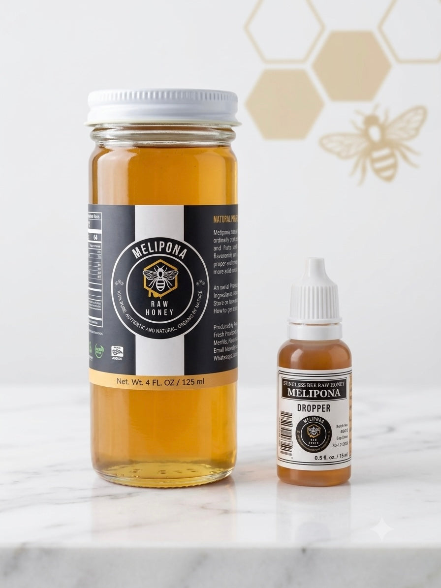Melipona Bee Raw Honey ® (4 fl. oz. / 125 ml) with One FREE Dropper