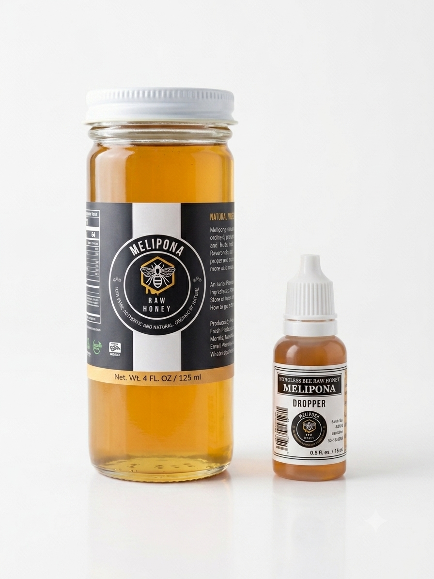 Melipona Bee Raw Honey ® (4 fl. oz. / 125 ml) with One FREE Dropper