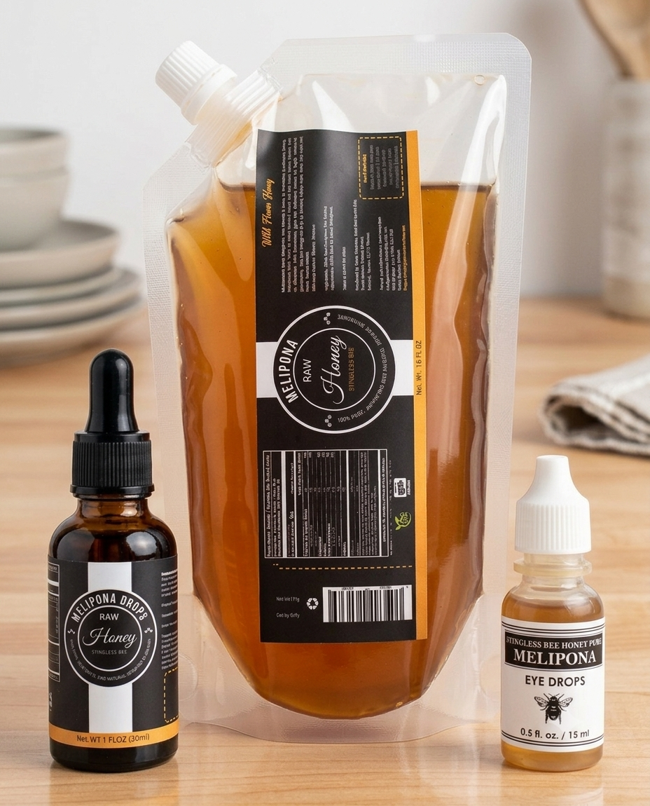 Melipona Bee Raw Honey ® (32 fl. oz. / .946 ml) Pouch Bag