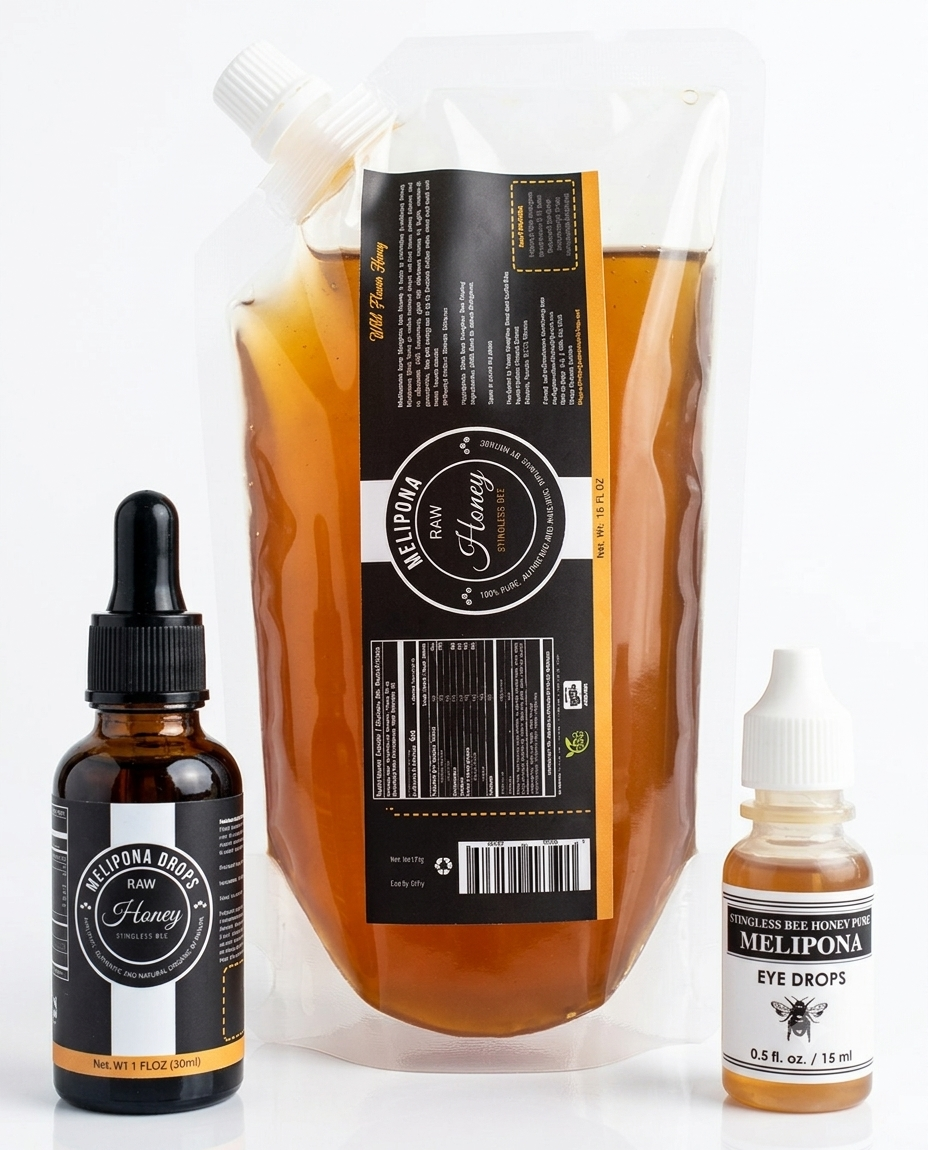Melipona Bee Raw Honey ® (32 fl. oz. / .946 ml) Pouch Bag