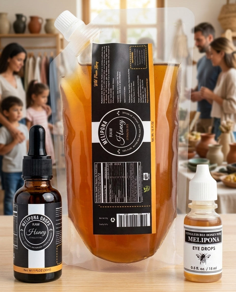 Melipona Bee Raw Honey ® (32 fl. oz. / .946 ml) Pouch Bag