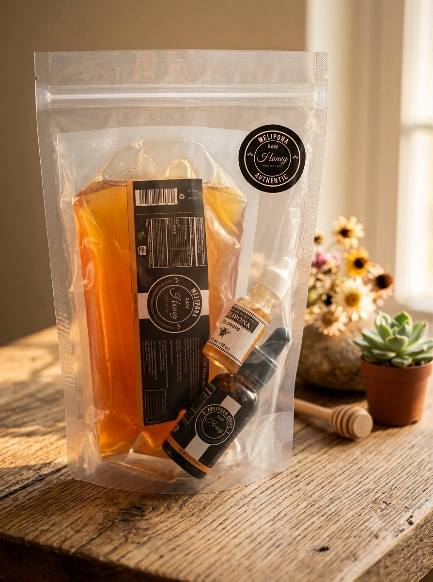 Melipona Bee Raw Honey ® (32 fl. oz. / .946 ml) Pouch Bag