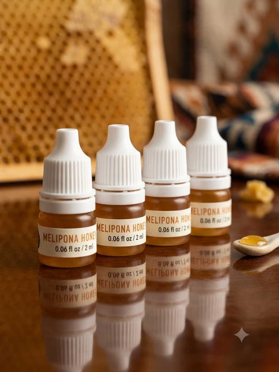 Melipona Bee Raw Honey ® Dropper (0.06 fl. oz. / 2 ml) – 100% Pure